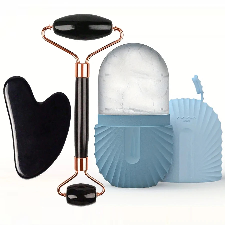 Gua Sha et Rouleau de Glace Visage – Rituel Soin Fraîcheur