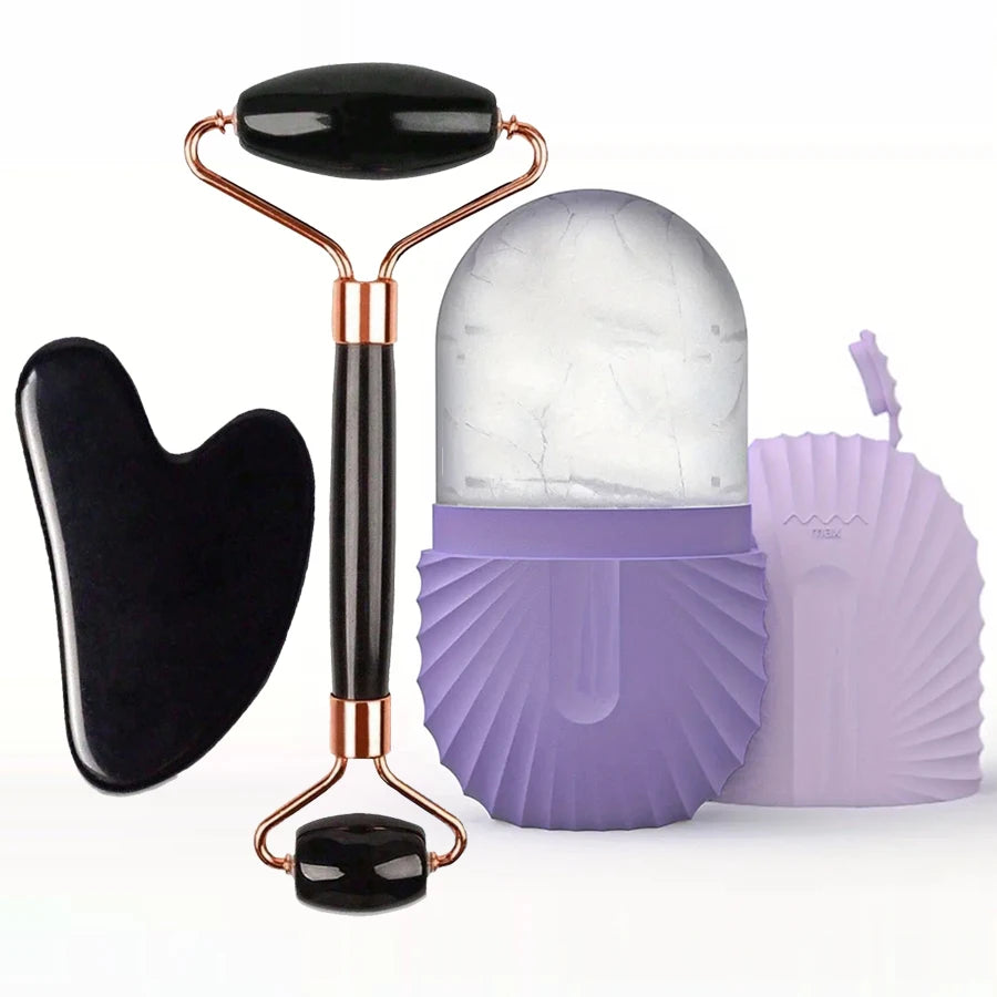Gua Sha et Rouleau de Glace Visage – Rituel Soin Fraîcheur