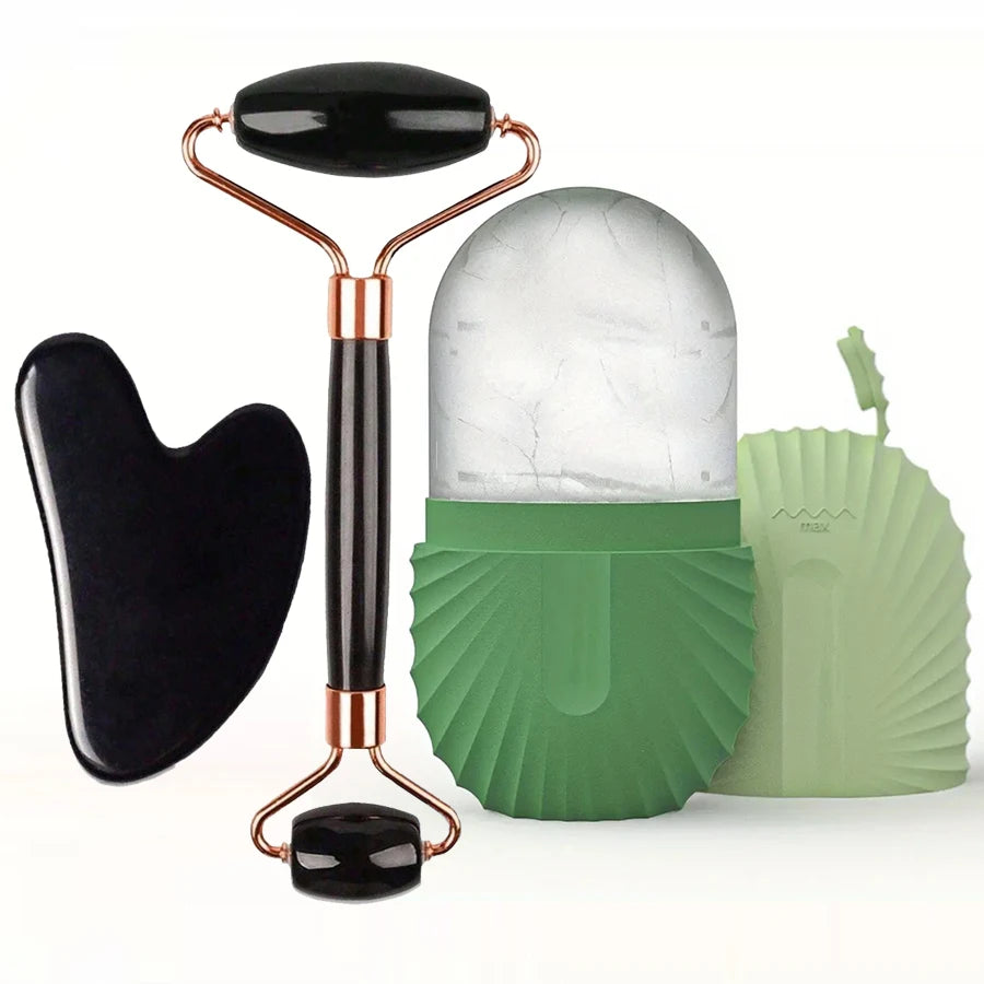 Gua Sha et Rouleau de Glace Visage – Rituel Soin Fraîcheur