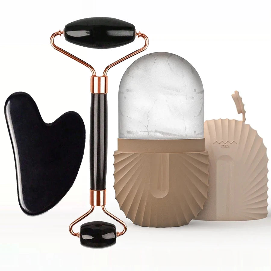 Gua Sha et Rouleau de Glace Visage – Rituel Soin Fraîcheur