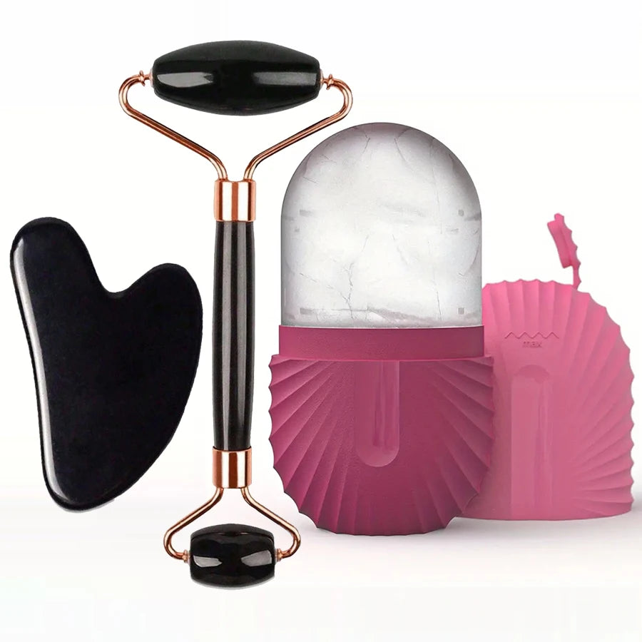 Gua Sha et Rouleau de Glace Visage – Rituel Soin Fraîcheur