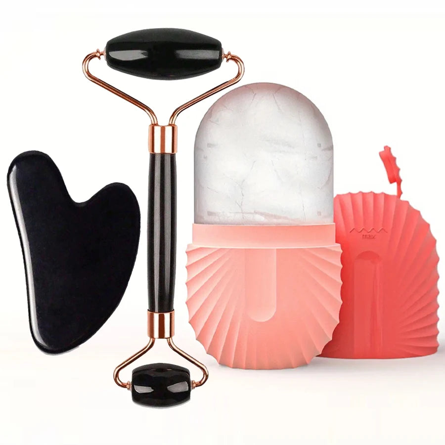 Gua Sha et Rouleau de Glace Visage – Rituel Soin Fraîcheur