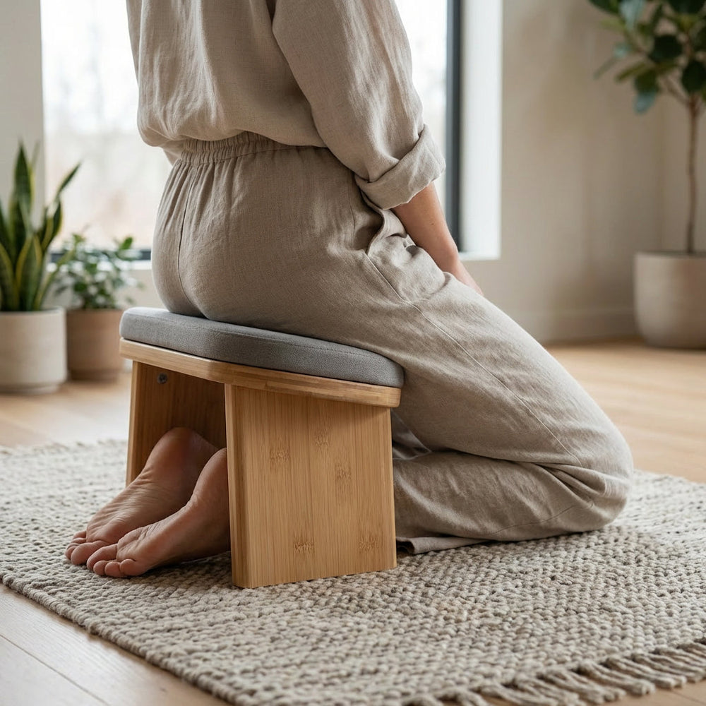 Banc de méditation – Tabouret ergonomique à genoux, assise inclinée