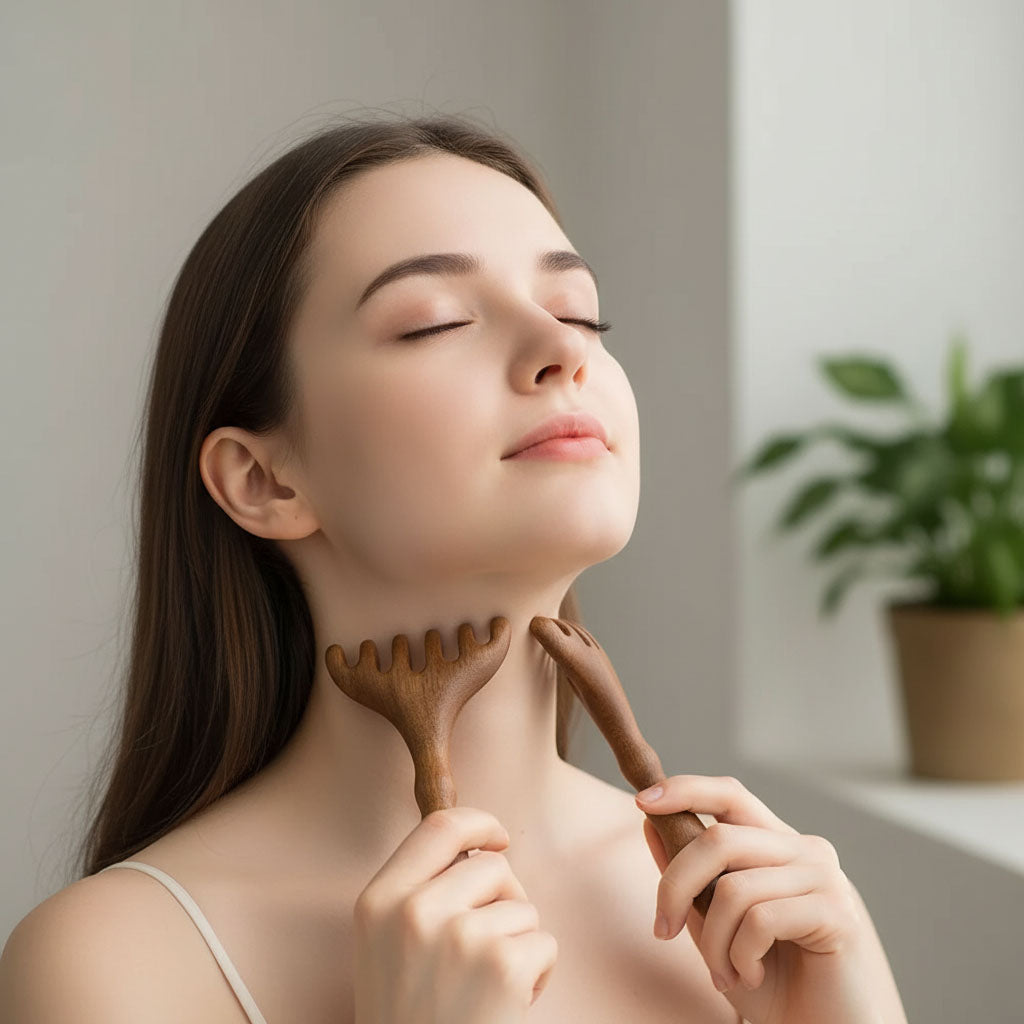 Bâtons de Réflexologie en Bois de Rose – Outil d'Acupression et de Massage pour Pieds, Mains, Visage et Corps