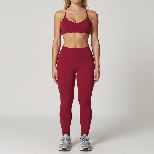 Ensemble Yoga 2 Pièces – Legging avec soutien gorge ou haut à manches