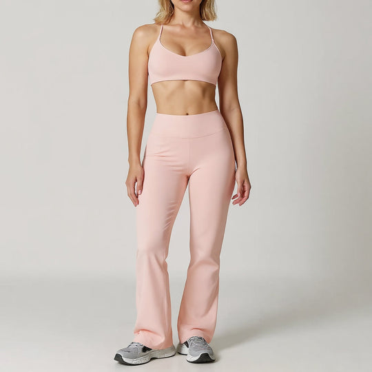 Ensemble Yoga 2 Pièces – Legging avec soutien gorge ou haut à manches