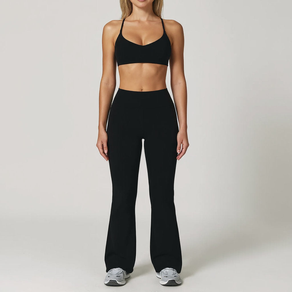 Ensemble Yoga 2 Pièces – Legging avec soutien gorge ou haut à manches