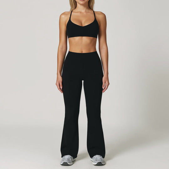 Ensemble Yoga 2 Pièces – Legging avec soutien gorge ou haut à manches