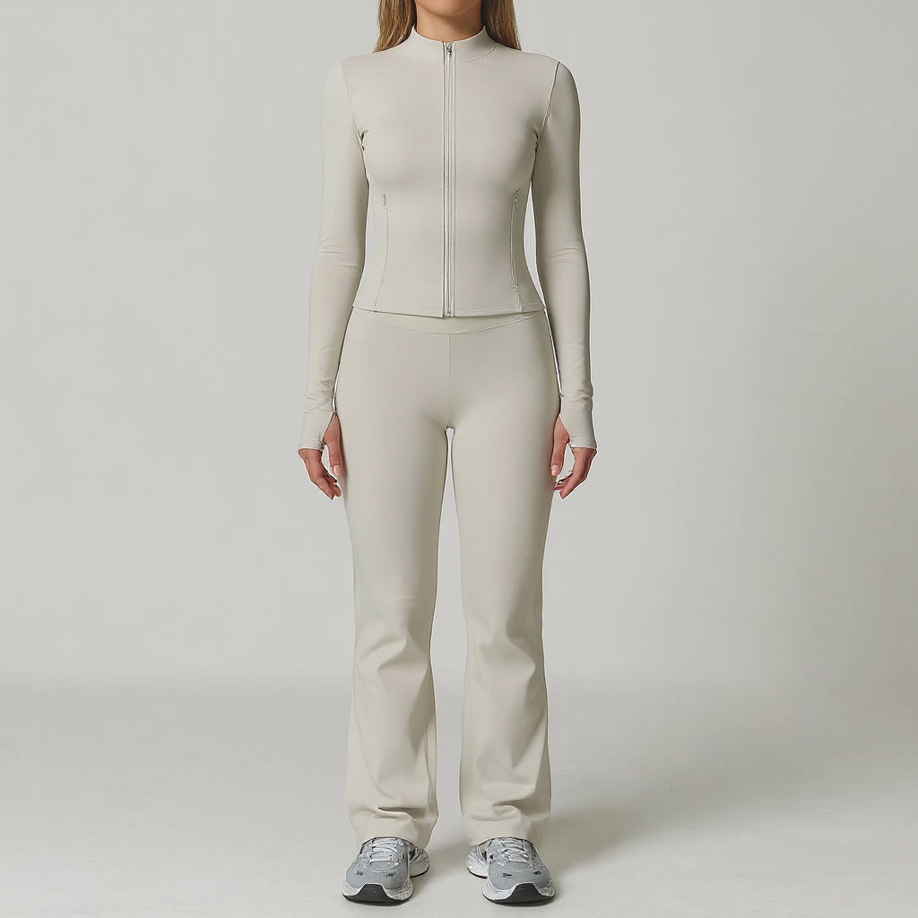 Ensemble Yoga 2 Pièces – Legging avec soutien gorge ou haut à manches