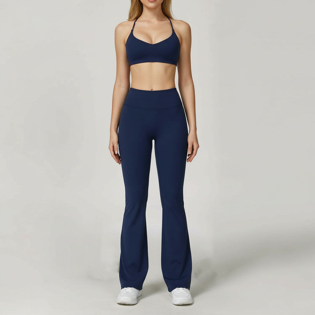 Ensemble Yoga 2 Pièces – Legging avec soutien gorge ou haut à manches