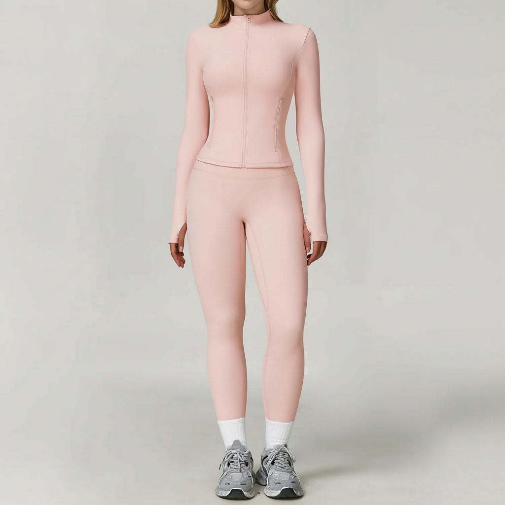 Ensemble Yoga 2 Pièces – Legging avec soutien gorge ou haut à manches