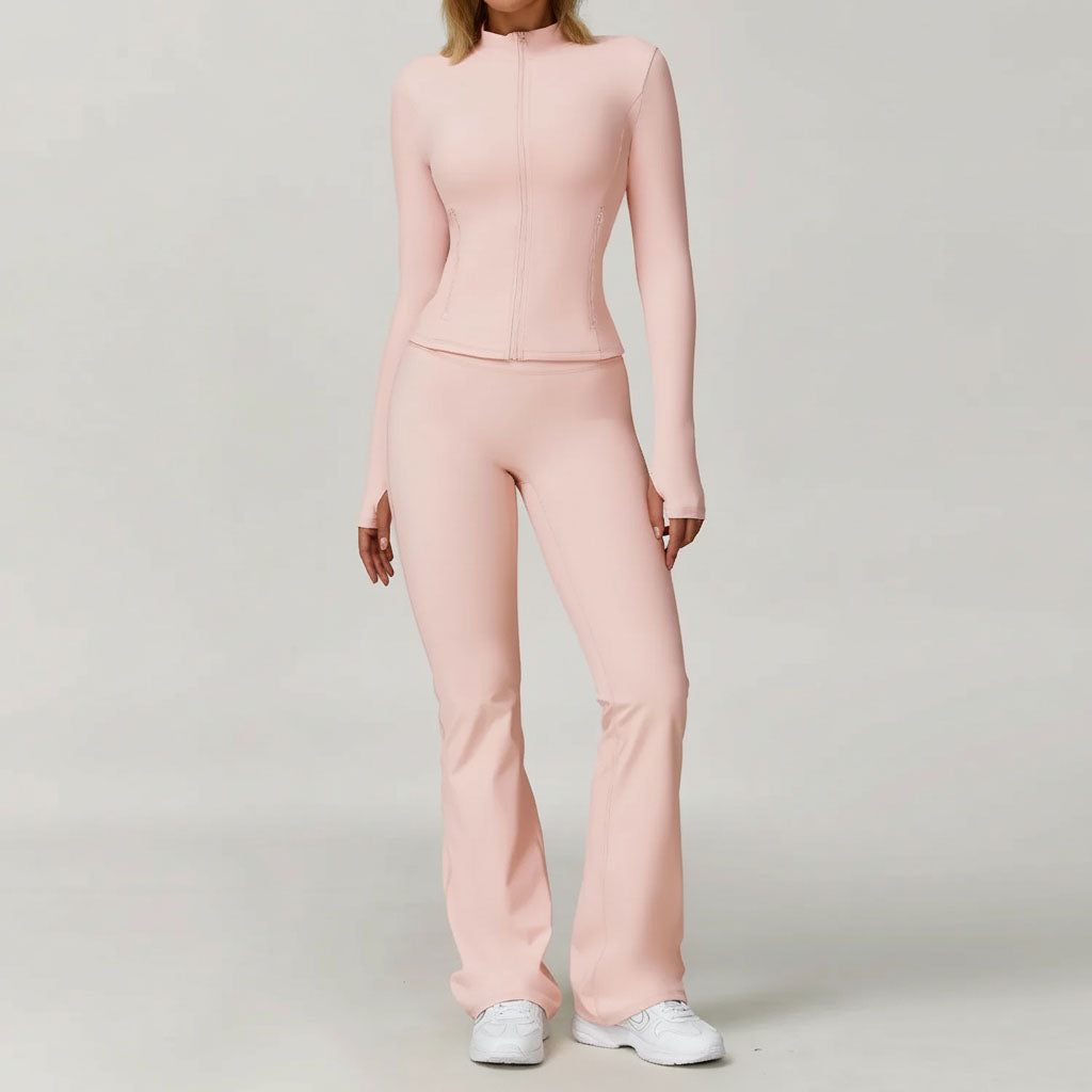 Ensemble Yoga 2 Pièces – Legging avec soutien gorge ou haut à manches