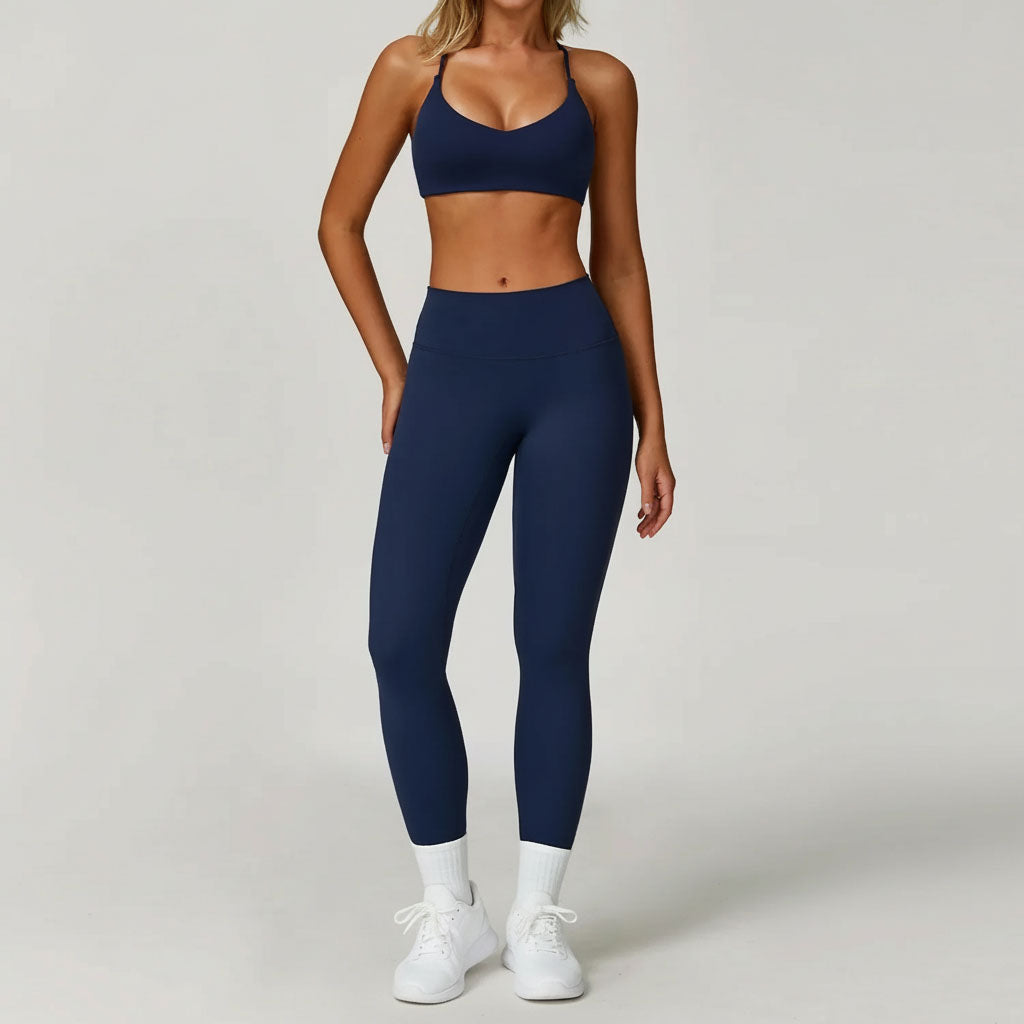 Ensemble Yoga 2 Pièces – Legging avec soutien gorge ou haut à manches