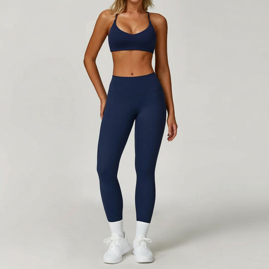 Ensemble Yoga 2 Pièces – Legging avec soutien gorge ou haut à manches