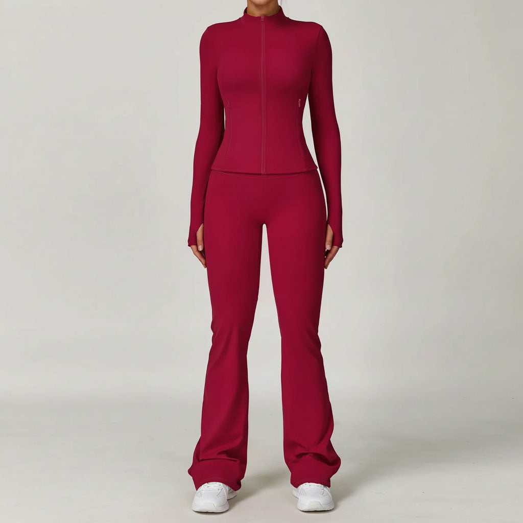 Ensemble Yoga 2 Pièces – Legging avec soutien gorge ou haut à manches