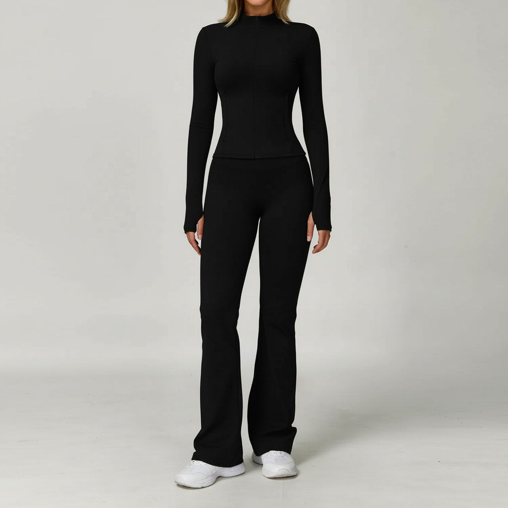 Ensemble Yoga 2 Pièces – Legging avec soutien gorge ou haut à manches