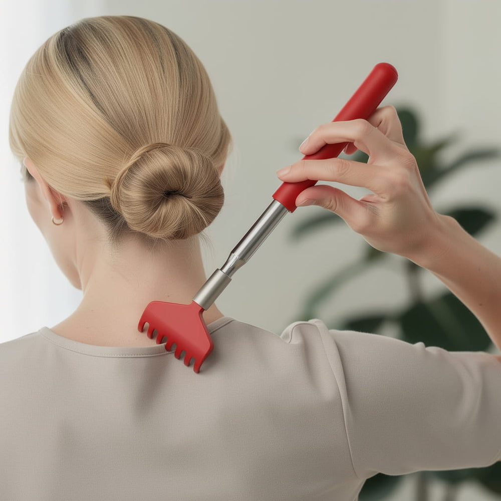 Gratte-dos télescopique en acier inoxydable – Accessoire bien-être