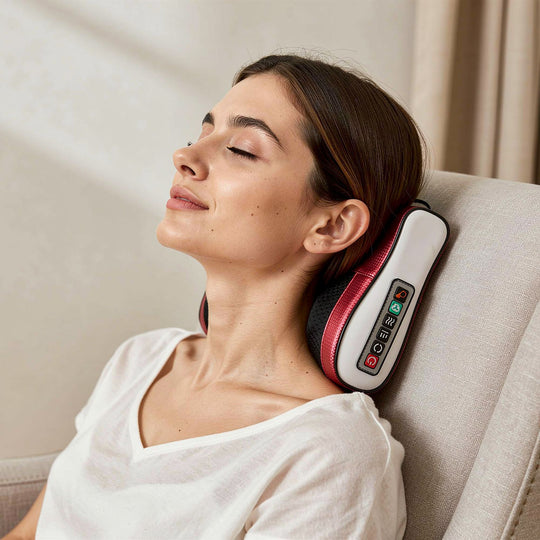Coussin de Massage Électrique Chauffant pour Nuque et Dos