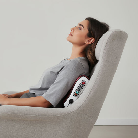 Coussin de Massage Électrique Chauffant pour Nuque et Dos
