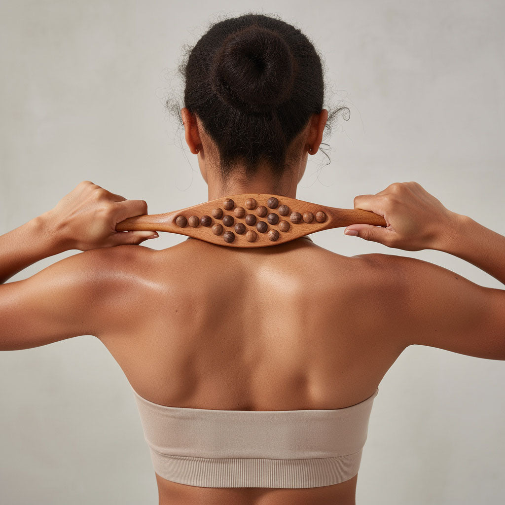 Rouleau de massage en bois Maderothérapie – Bâton de massage Gua Sha pour la détente musculaire du corps