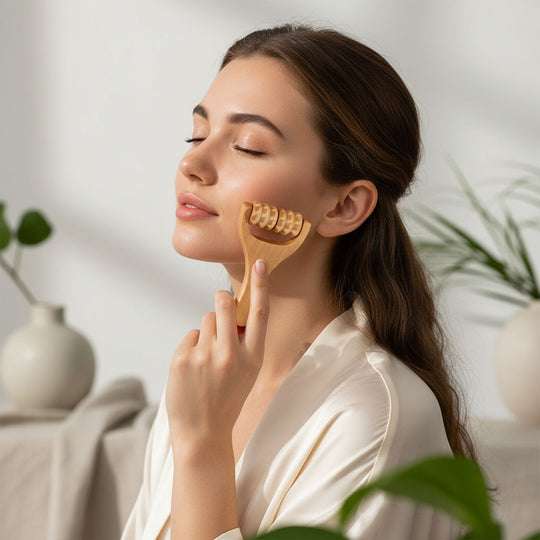 Rouleau de massage en bois Maderothérapie – Bâton de massage Gua Sha pour la détente musculaire du corps