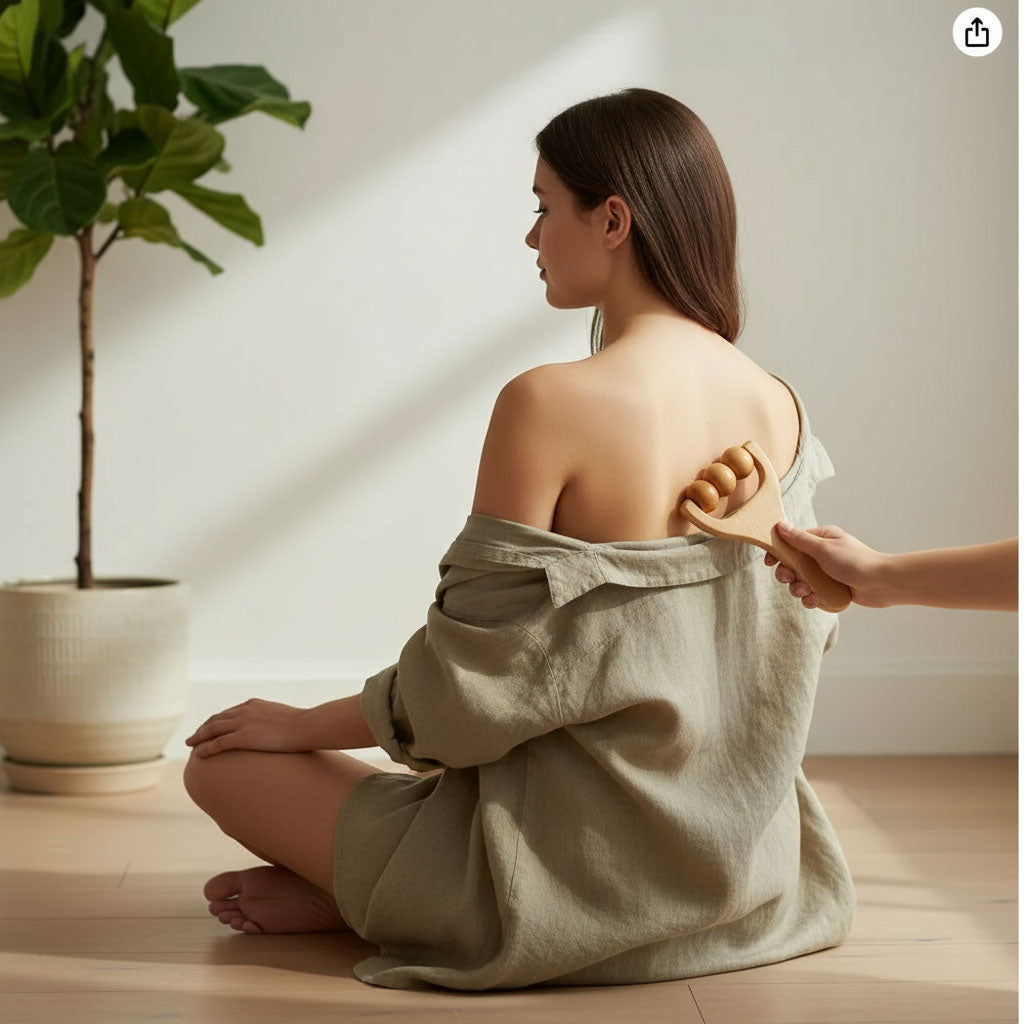 Rouleau de massage en bois Maderothérapie – Bâton de massage Gua Sha pour la détente musculaire du corps