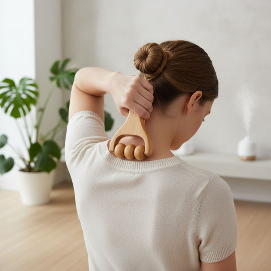 Rouleau de massage en bois Maderothérapie – Bâton de massage Gua Sha pour la détente musculaire du corps