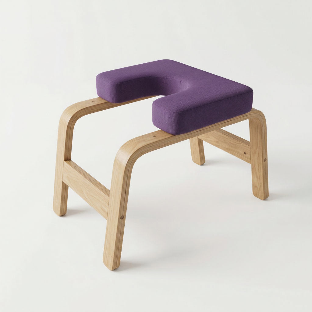 Tabouret inversé de yoga en bois – Chaise de pratique assistée pour inversions et méditation à domicile