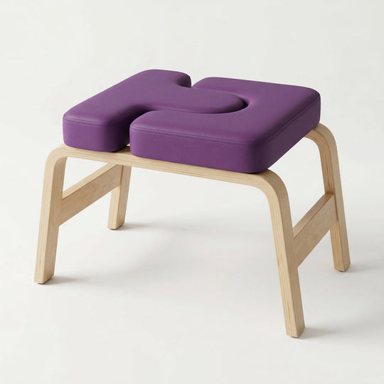 Tabouret inversé de yoga en bois – Chaise de pratique assistée pour inversions et méditation à domicile