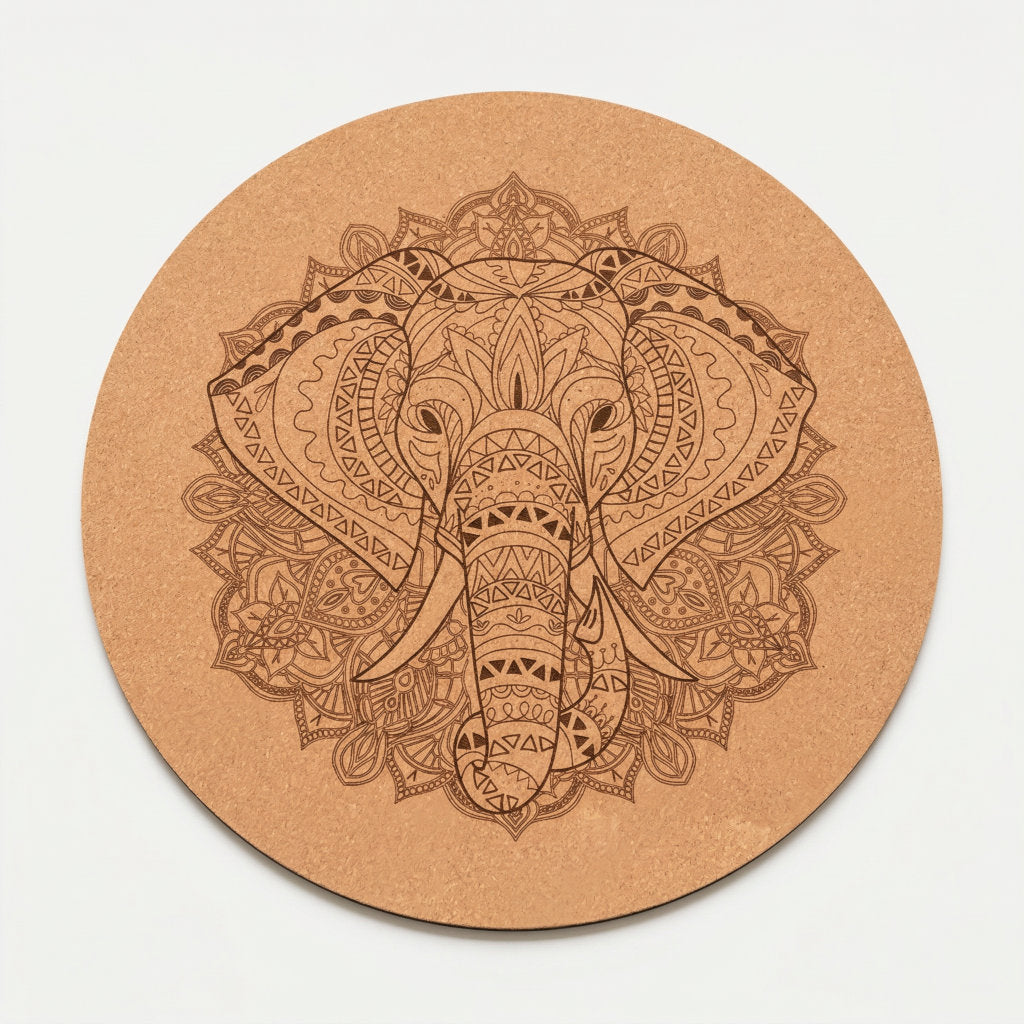 Tapis de méditation rond en liège – antidérapant (68 cm)