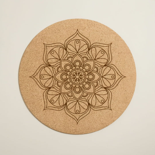 Tapis de méditation rond en liège – antidérapant (68 cm)