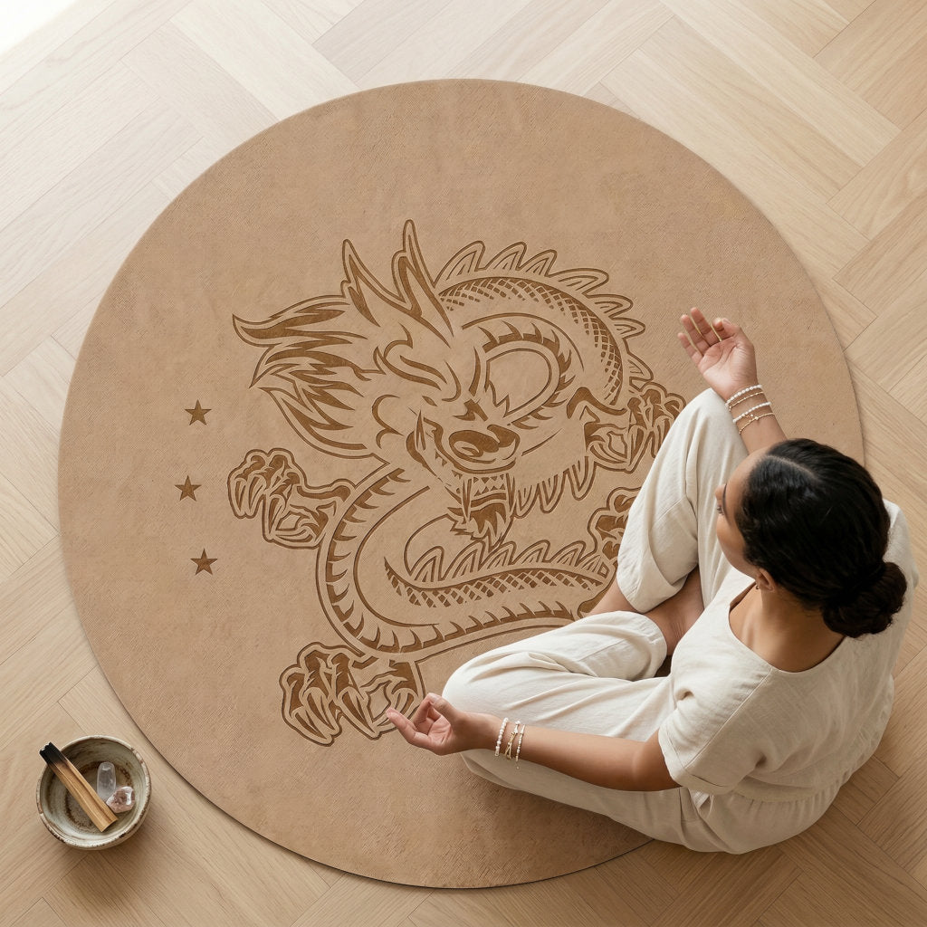 Tapis de méditation rond en liège – antidérapant (68 cm)