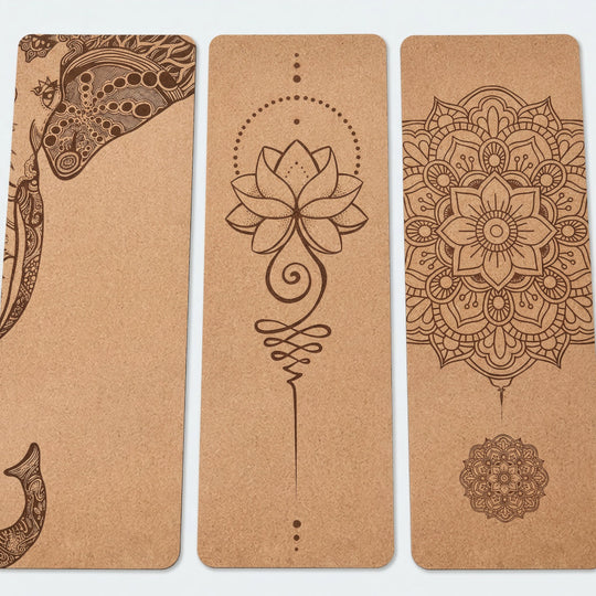 Tapis de yoga en liège naturel et TPE – Antidérapant, absorbant, 4 mm