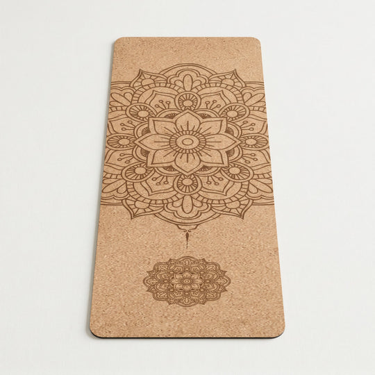 Tapis de yoga en liège naturel et TPE – Antidérapant, absorbant, 4 mm