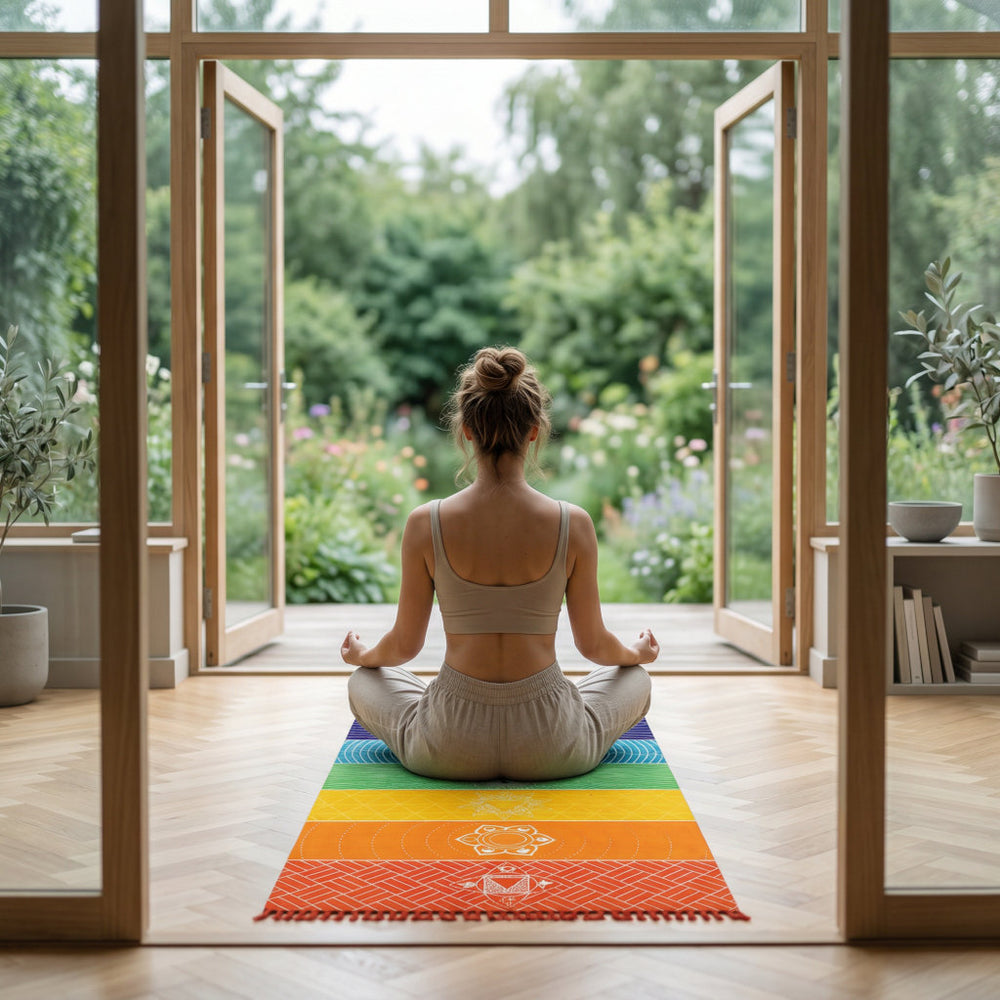 Tapis de yoga et méditation Chakras – Rectangulaire, résistant