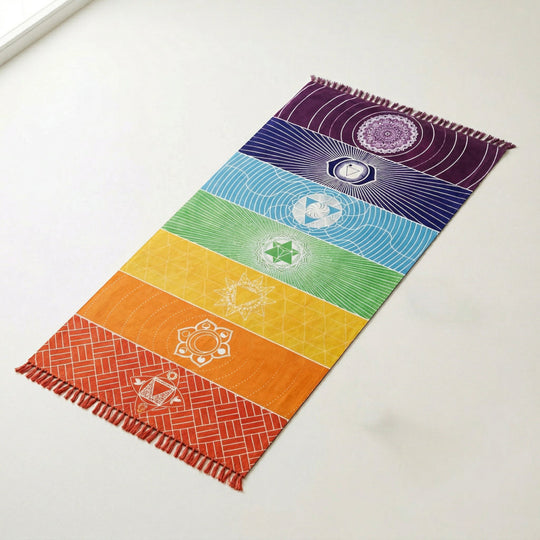 Tapis de yoga et méditation Chakras – Rectangulaire, résistant
