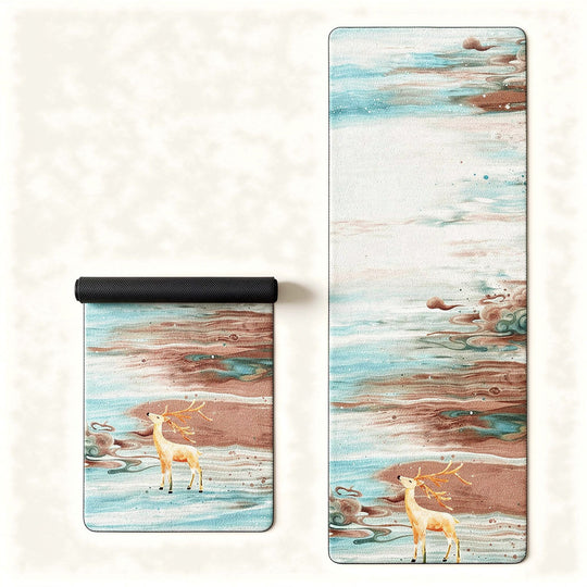 Tapis de yoga en caoutchouc naturel – Surface daim absorbante