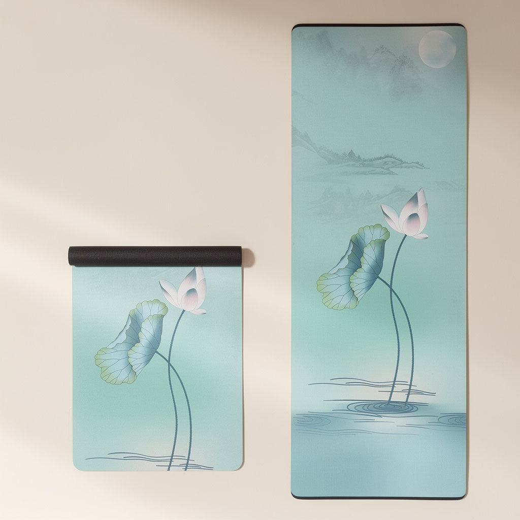 Tapis de yoga en caoutchouc naturel – Surface daim absorbante
