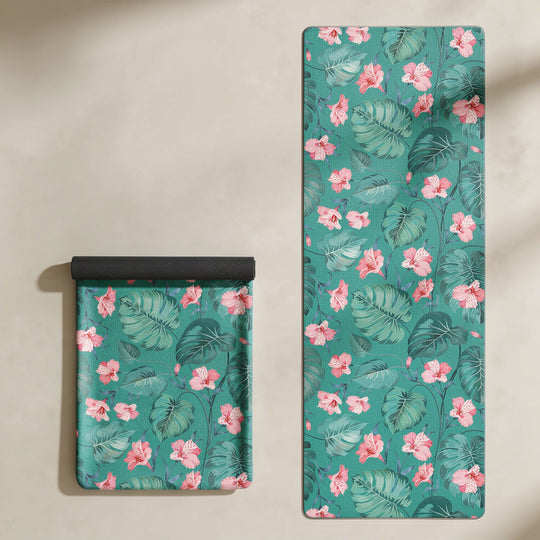Tapis de yoga en caoutchouc naturel – Surface daim absorbante